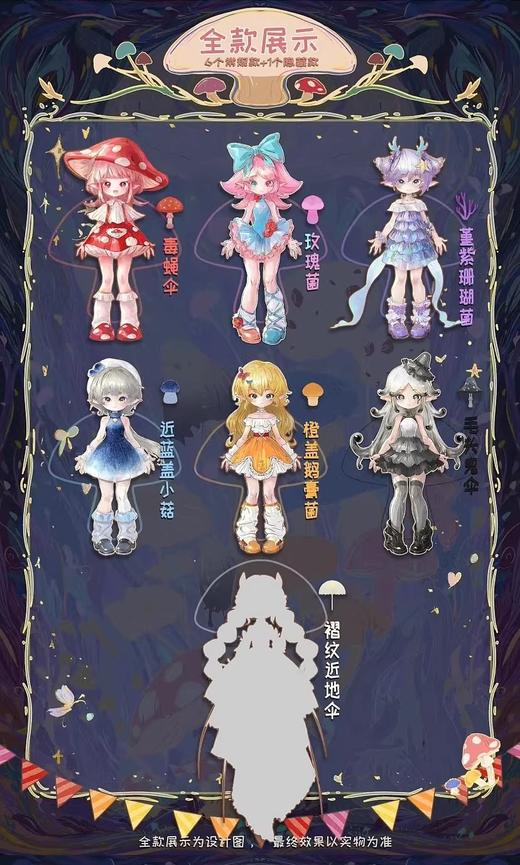 蘑菇菌 BJD可动人偶 全7种 6只/盒 盲盒 商品图0