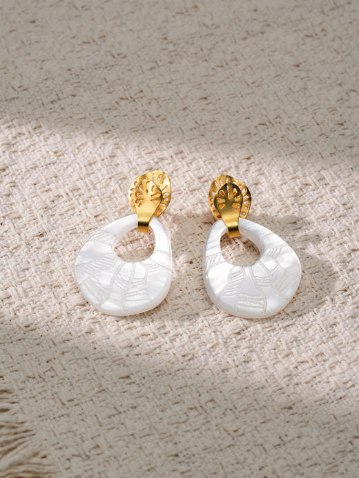 北京仓｜Jude Benhalim-Lima Lima-白色 滴状 耳环［埃及设计师］ 商品图1