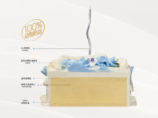 ⭐【蓝色爱恋】冰淇淋/水果生日蛋糕 商品图2