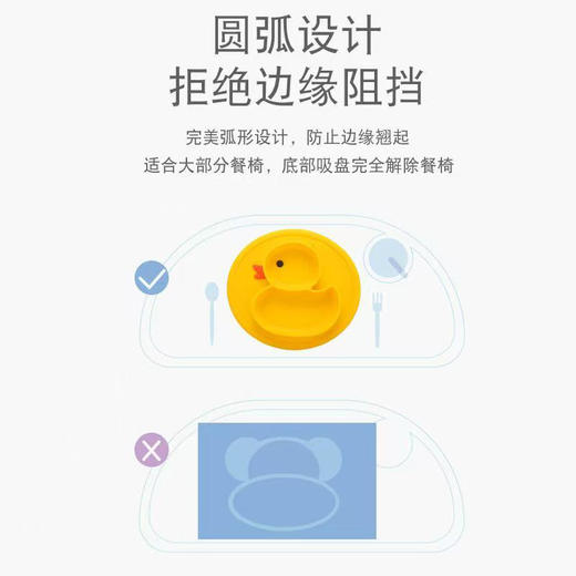 墨西哥 宝宝辅食餐盘 蜜蜂形 硅胶防滑防摔 可爱一体式吸盘餐具 商品图2