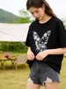 大版【自营】工艺/重工！手工钉珠➕刺绣➕盘扣蝴蝶！潮牌复古宽松设计感中长短袖T恤-喜出 商品缩略图2