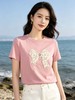 重工/工艺T【自营】柳钉钻➕立体花朵蝴蝶！0231韩系设计感95棉T恤夏季-喜出 商品缩略图0