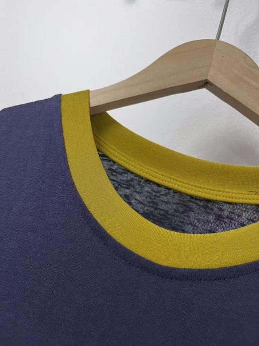 重工/工艺T【自营】撞色领➕m刺绣字母！韩系90棉短袖T恤夏季-喜出 商品图4