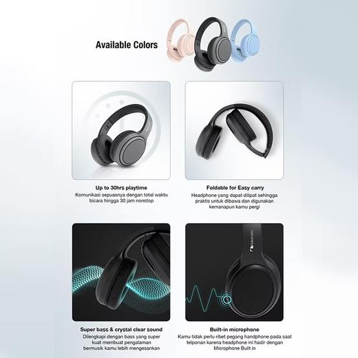 Nakamichi/中道 My Music Hue Hear 无线蓝牙5.3可折叠头戴式耳机 内置麦克风 商品图4