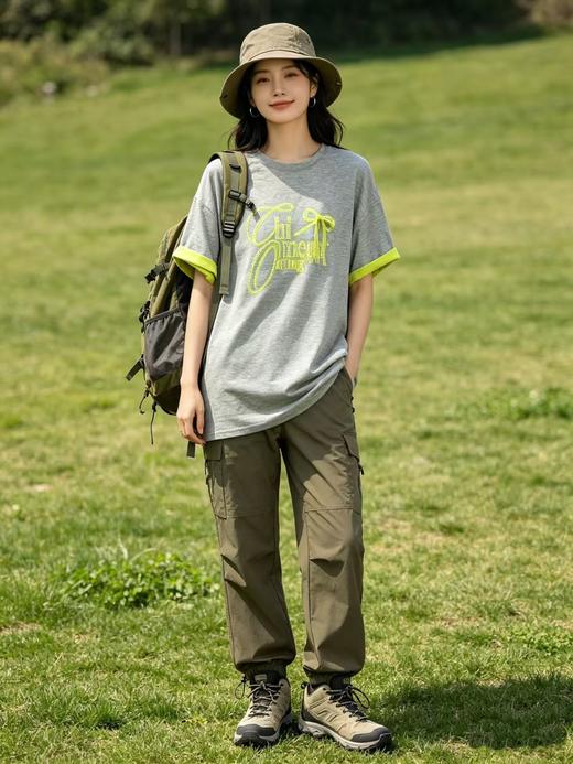 大版【自营】工艺/重工！重工烫钻➕拼色➕蕾丝蝴蝶结！潮牌宽松设计感中长短袖T恤-喜出 商品图2