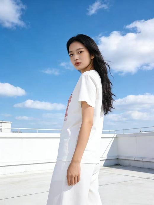 重工/工艺T【自营】手工钉钻➕粉立体花朵蝴蝶！0231韩系设计感95棉T恤夏季-喜出 商品图2