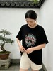 大版【自营】工艺/重工！彩盘口加国风网纱刺绣字母！潮牌复古宽松设计感中长短袖T恤-喜出 商品缩略图1