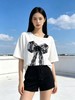 大版【自营】工艺/重工！蕾丝肩➕蝴蝶结钉珠！宽松设计感中长短袖T恤-喜出 商品缩略图1