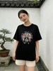 大版【自营】工艺/重工！彩盘口加国风网纱刺绣字母！潮牌复古宽松设计感中长短袖T恤-喜出 商品缩略图3