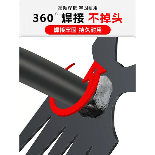 锰钢一体耙子 园林除草工具 五个齿尖 农具 多功能钉耙 商品图1
