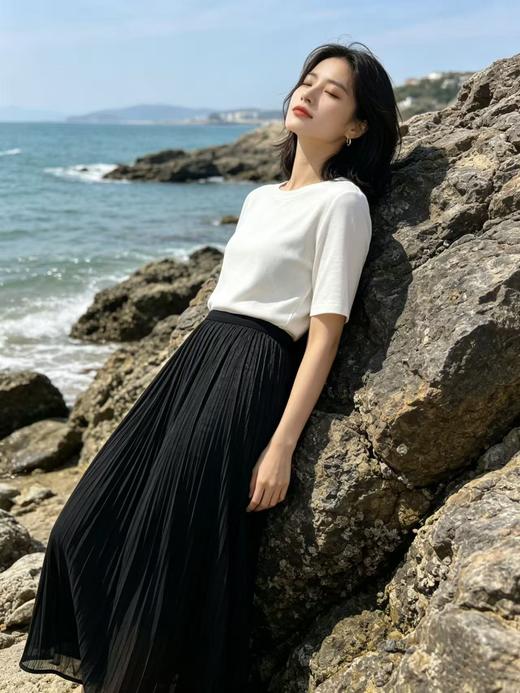 半身裙【自营】人鱼姬流光裙！珠光感双层松紧腰半裙-喜出 商品图2