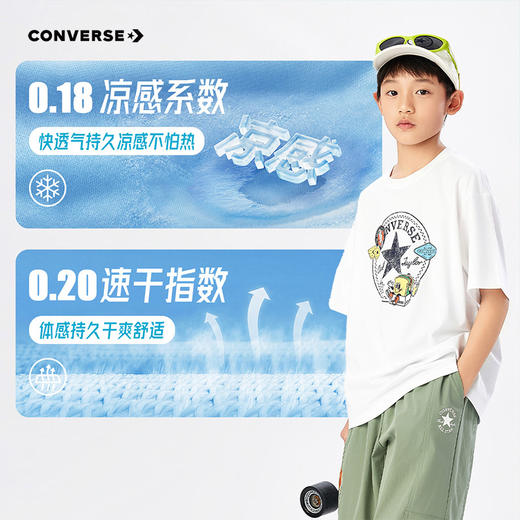 CONVERSE 夏 大童小童 儿童童装T恤 CNVB-TE-K574 商品图5