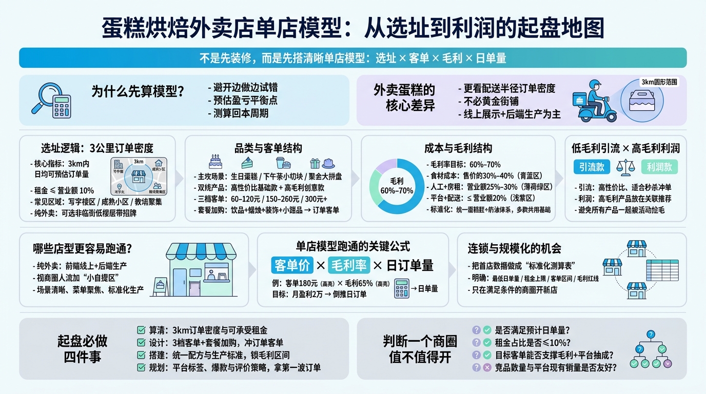 蛋糕烘焙外卖店选址，应该看哪些指标？
