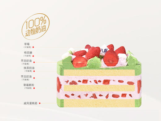※【草莓抹茶芋泥】新鲜草莓夹心生日蛋糕 商品图2