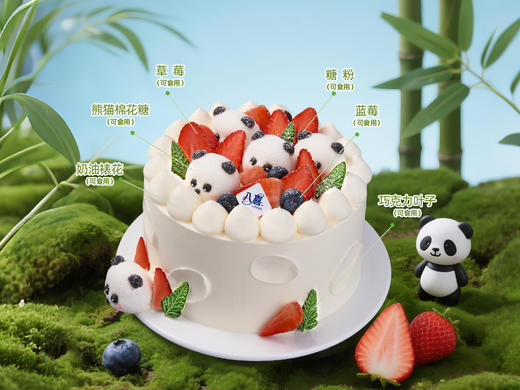 【熊猫莓果时光】冰淇淋/水果生日蛋糕 商品图1
