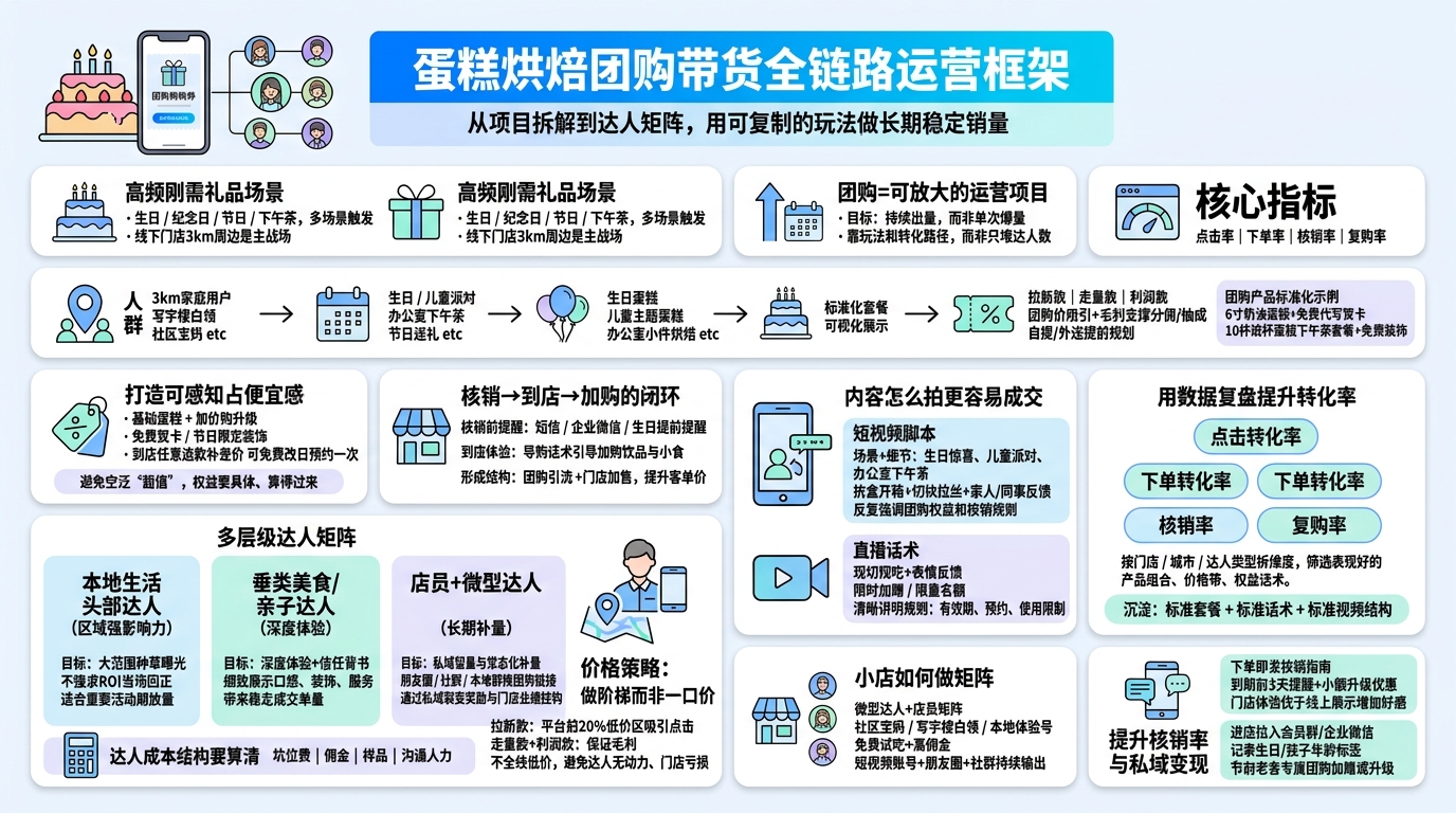 蛋糕烘焙团购项目该怎么拆？先搭好整体框架