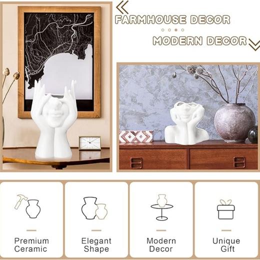 美国亚马逊 CEMABT ins风面部艺术花瓶 简约时尚 商品图5