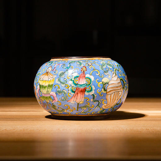 70年代北京国营厂制铜胎画珐琅水盂 商品图8