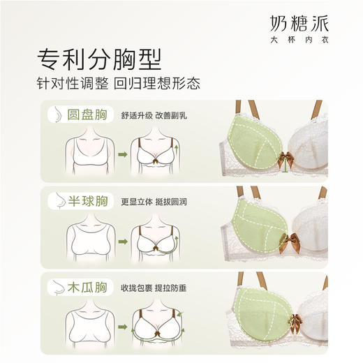 [告白4.0经典款]奶糖派大杯文胸撞色防下垂蕾丝上托大胸内衣 商品图2