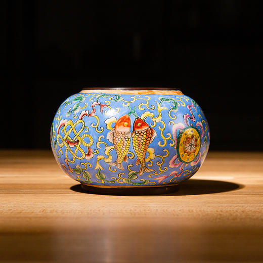 70年代北京国营厂制铜胎画珐琅水盂 商品图3