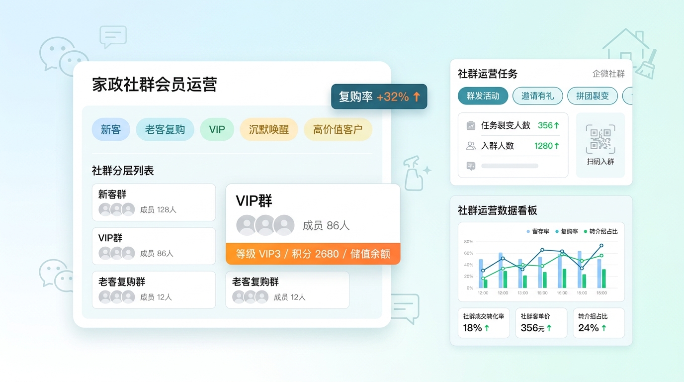 家政私域社群运营 - 微信社群客户管理