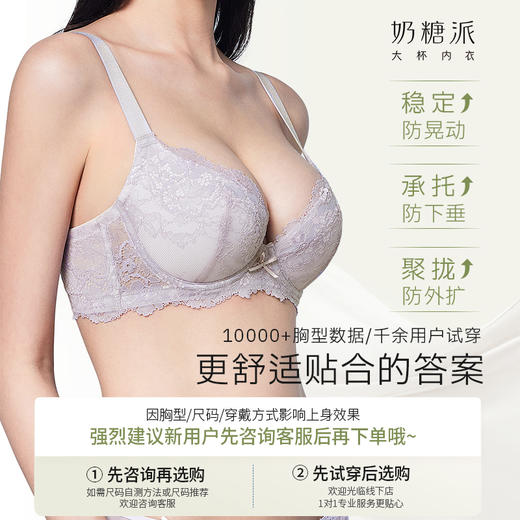 [告白4.0经典款]奶糖派大杯文胸撞色防下垂蕾丝上托大胸内衣 商品图5