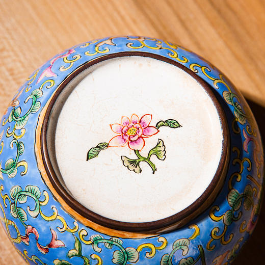 70年代北京国营厂制铜胎画珐琅水盂 商品图11