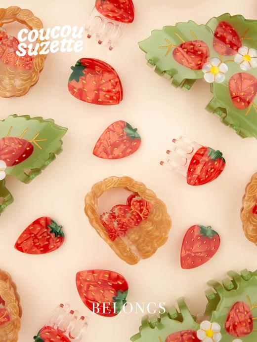 北京仓｜Coucou Suzette-Strawberries Basket-一篮草莓 发抓［法国设计师］ 商品图2