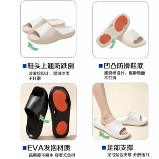 浴室防滑速干拖鞋（卡其色\黑色） （尺码36-45）颜色尺码请备注 商品图1