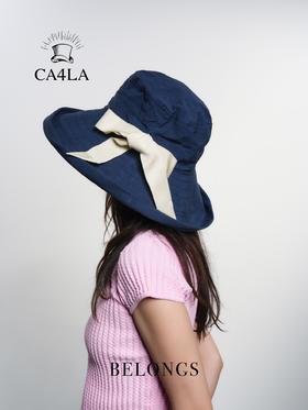 北京仓｜CA4LA-LAUNDRY RIBBON M3-藏青色 简约 蝴蝶结 遮阳帽［日本设计师］