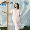 Threegun三枪 密棉格纹翻领开襟短袖长裤女家居套-T80149D01 商品缩略图0
