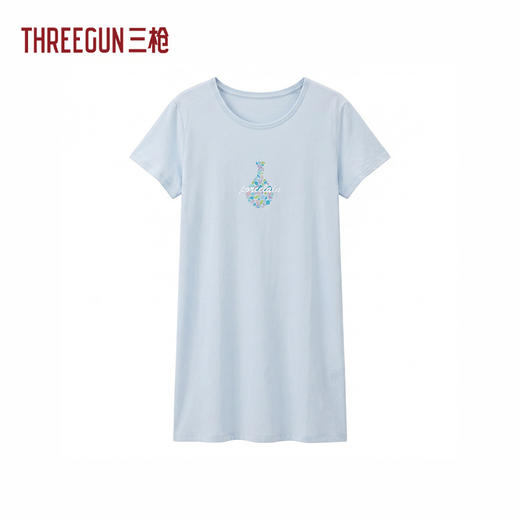 Threegun三枪 水柔棉圆领短袖女家居裙-T70030A01 商品图1
