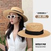 <甄选>夏季海边度假遮阳太阳帽子日系简约平顶礼帽海边沙滩英伦法式草帽 商品缩略图0