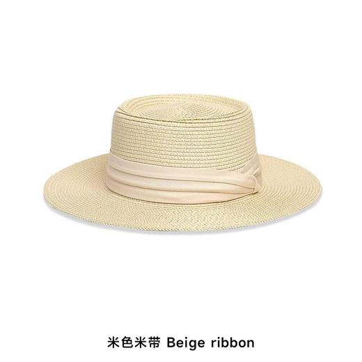 <甄选>夏季海边度假遮阳太阳帽子日系简约平顶礼帽海边沙滩英伦法式草帽 商品图3