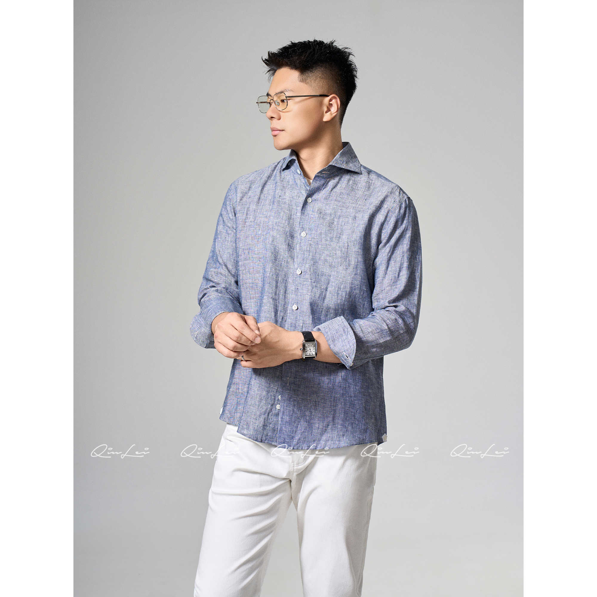 男装「L.P雨露」100亚麻自然肌理凉感衬衫LL-SSY1509 O4商品图2