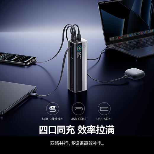 倍思 EnerGeek GR11 伸缩线移动电源 双C版 25000mAh 200W 商品图3