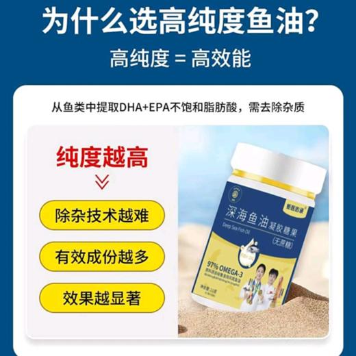 原料秘鲁进口 炬医传承 Omega3高纯度深海鱼油凝胶糖果 无蔗糖 30粒/瓶 商品图1