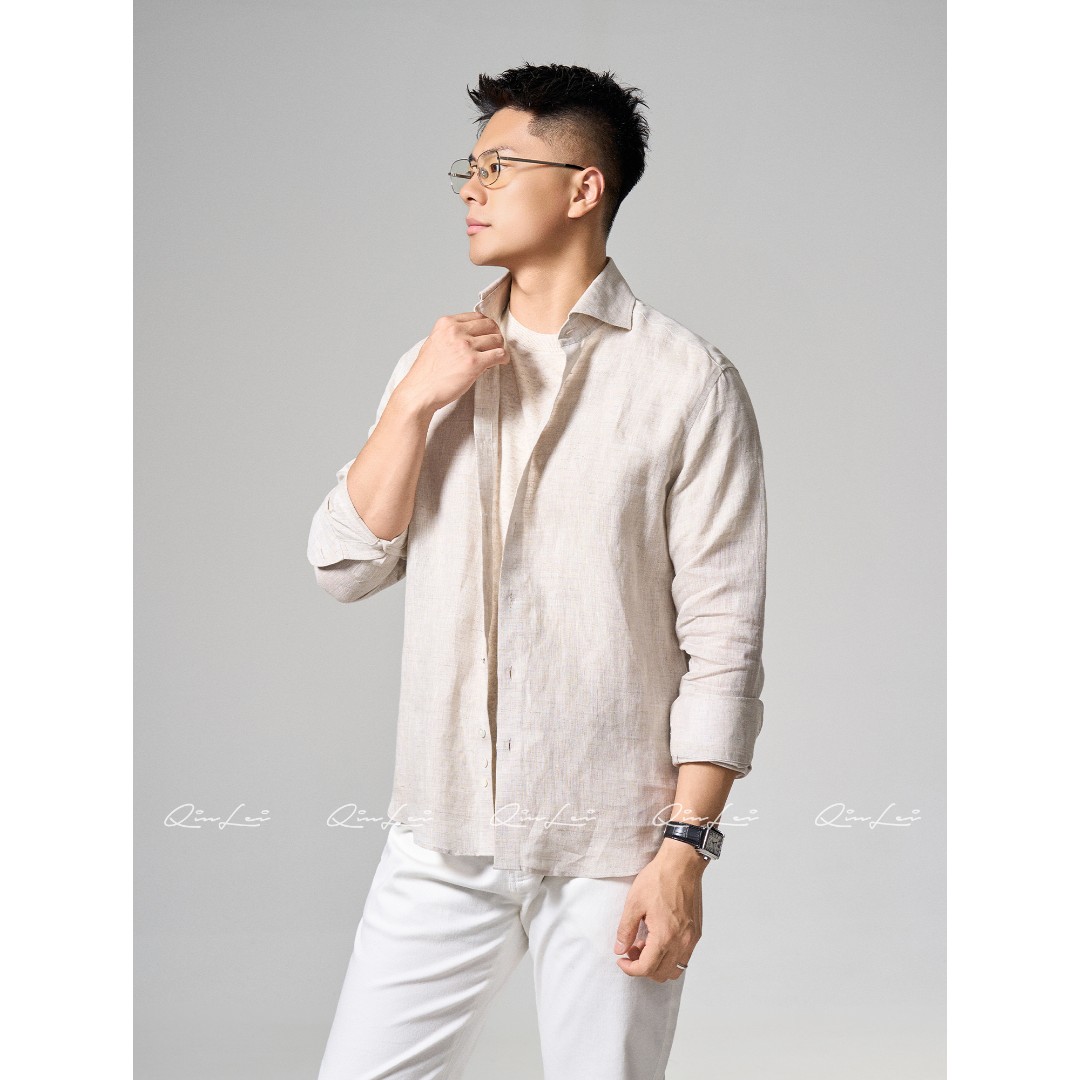 男装「L.P雨露」100亚麻自然肌理凉感衬衫LL-SSY1509 O4商品图1