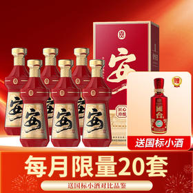 【每月限量20套赠品】贵州安酒 匠心珍酿 酱香型白酒 53%vol 500mL 6瓶 整箱装