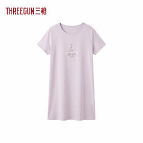 Threegun三枪 水柔棉圆领短袖女家居裙-T70030A01