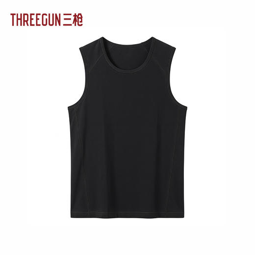 Threegun三枪 冰泉沁爽棉圆领拼接男宽背心-T30070A01 商品图2