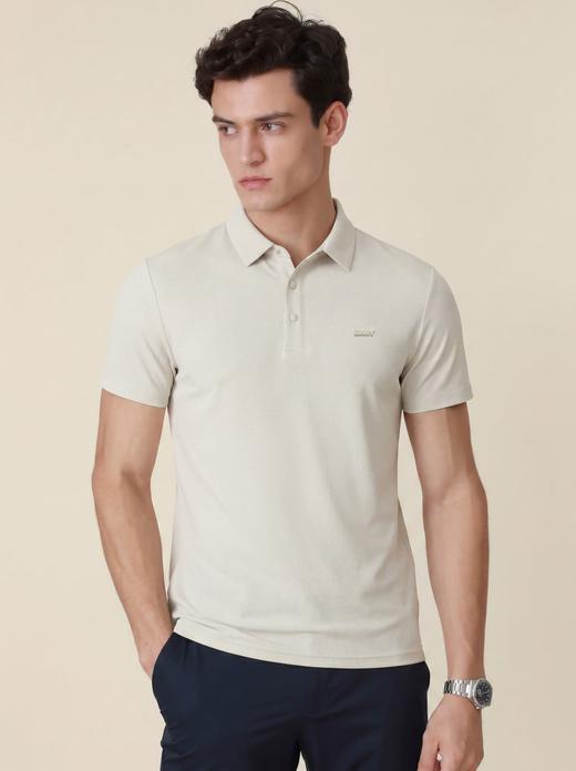 SANY男士翻领Polo衫321C-杏色 商品图0