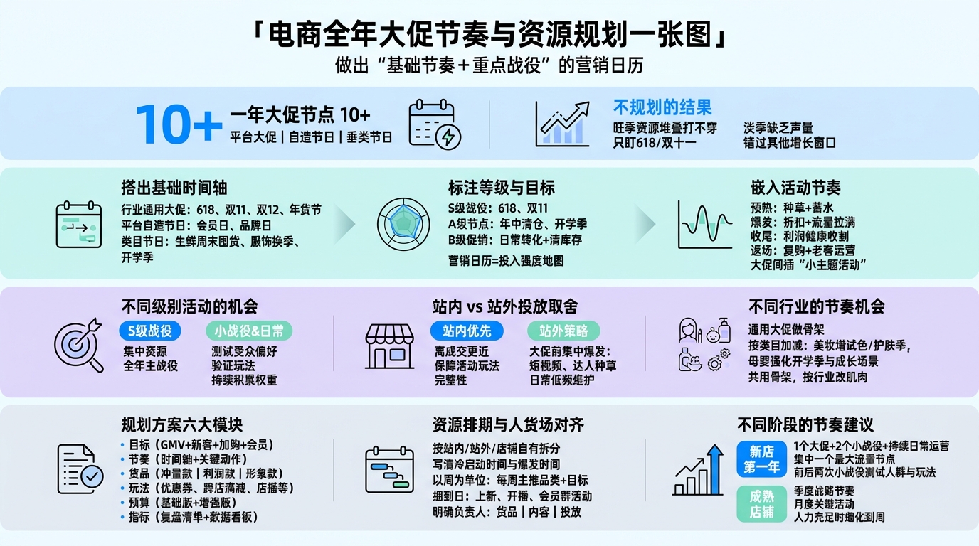 电商全年大促怎么排期？活动节奏与资源规划指南