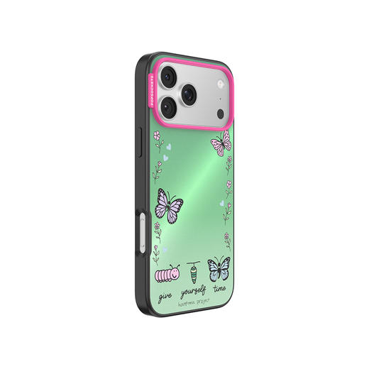 【Happiness Project】蝴蝶新生 POPCASE手机壳 MagSafe Popcase磁吸款 绿色 植物花卉 镜面壳 iPhone17/16/15/14/13 商品图0