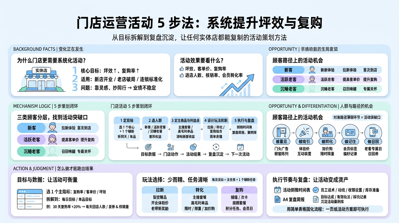 一、活动目标怎么定，才真正指向坪效与复购？