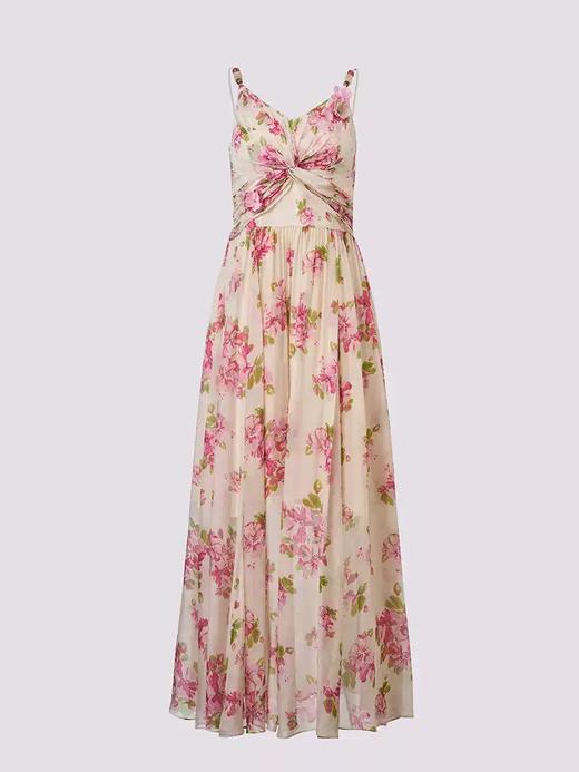 玛克门店发货：浪漫度假印花扭结背心吊带连衣裙货号：MC86DR268 商品图0