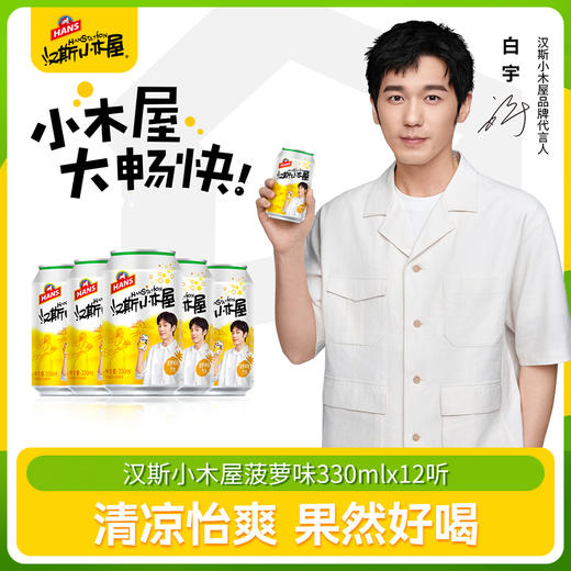 汉斯小木屋碳酸饮料330ml*12罐 菠萝味 商品图1