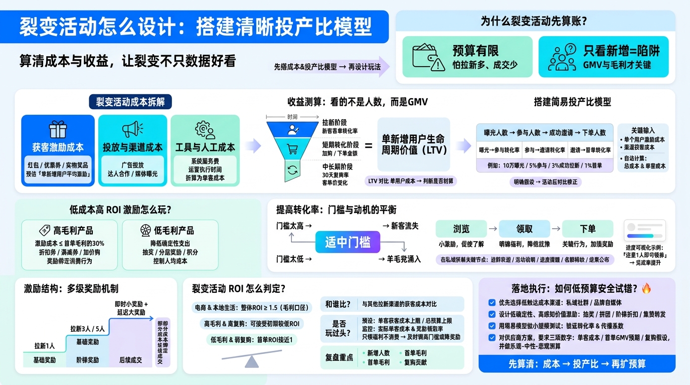 裂变活动怎么设计？教你测算成本提升投产比