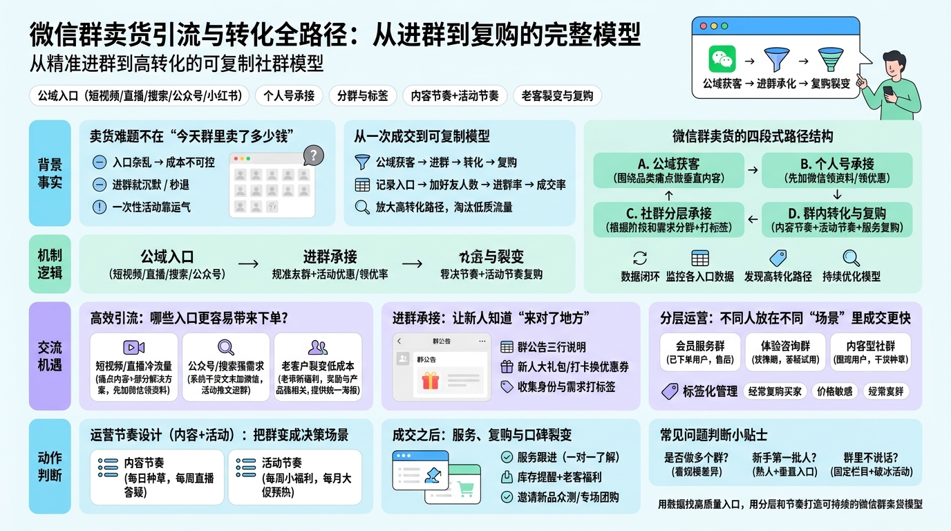 微信群卖货怎么引流？从精准进群到高转化全流程拆解
