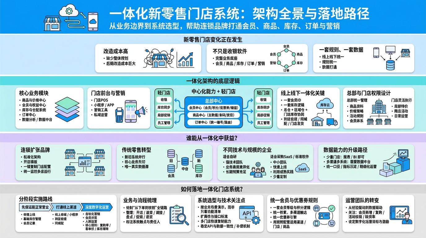 一体化新零售门店系统要包含哪些核心模块？